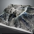 3D Terrain Model Showcasing Mountain Ranges And Detailed Topographic Landform Features