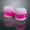 Two Pink Macarons Connected With Sweet Pink Filling And Smooth Icing Surface