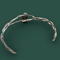 Classic Stylish Silver Bracelet With Twisted Design And Turquoise Gemstone Fashion Accessory
