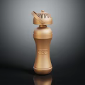 Sleek Golden Daily Living Bottle With Perforated Lid And OCO Logo