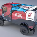 IVECO Red Racing Off Road Truck With PETRONAS Urania Goodyear Large Tires