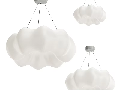 Modern Minimalist White Cloud Shaped Pendant Lights For Home Interior Design 3d model