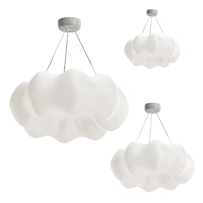 Modern Minimalist White Cloud Shaped Pendant Lights For Home Interior Design 3d model