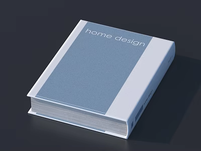 Blue and White Cover Notebook with Home Design Title for Creative Planning 3d model