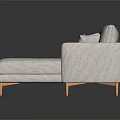 Light Gray Upholstered Sectional Sofa with Two Cushions Wooden Legs and Modern Design