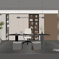 Modern Study Desk Chair Lazy Sofa 3d model