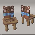 Adorable Bear Shaped Children's Chair with Blue Scarf and Hello Autumn Text