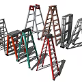 Colorful Folding Step Ladders in Various Designs for Home Daily Use