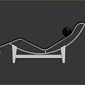 Modern Chaise Lounge With Dark Fabric Upholstery Adjustable Footrest And Metal Frame