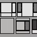 Various Window Design Styles With Different Frame Structures And Glass Layouts 3d model