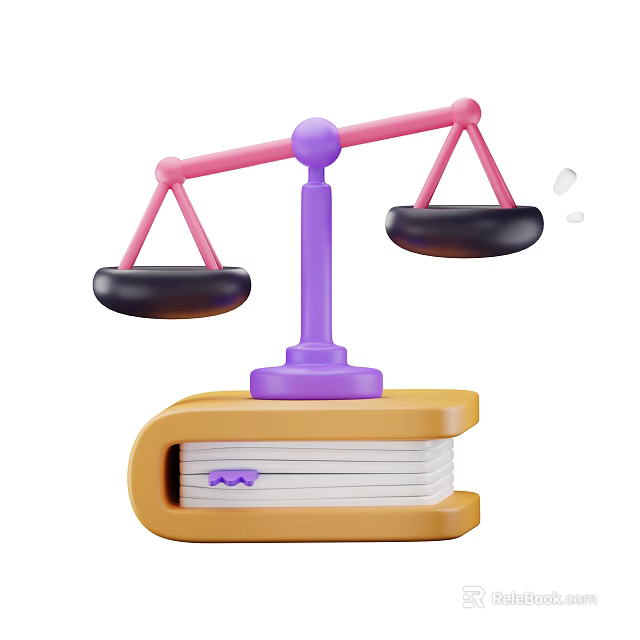 Artistic Balance Scale Sculpture With Detailed Design On Book Base 3d model 