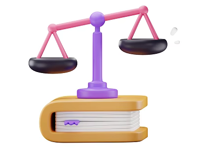Artistic Balance Scale Sculpture With Detailed Design On Book Base 3d model