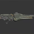 3D Rendered Futuristic Sci-Fi Weapon With Detailed Metallic Structure And Advanced Features