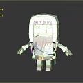 Low Poly 3D Cartoon Character Design Of Hooded Bearded Adventurer With Backpack And Belt