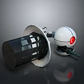 Industrial Mechanical Equipment With Black Cylindrical Structure White Spherical Device And Red Indicator Light 3d model