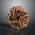 Intricate Wood And Stone Sculpture With Artistic Woven Texture Design
