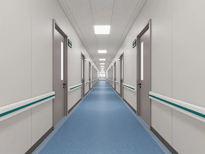 modern hospital aisle 3d model