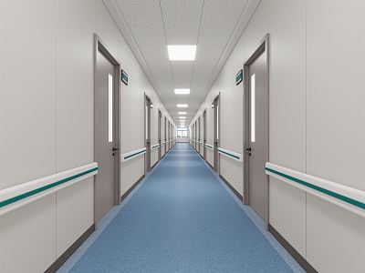 modern hospital aisle 3d model