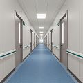 modern hospital aisle 3d model