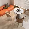 Modern leisure table and chair combination armrest leisure chair round leisure sofa pillow negotiation table and chair 3d model