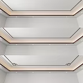 Layered Modern Ceiling Design With Recessed Lights And Decorative Wooden Trim