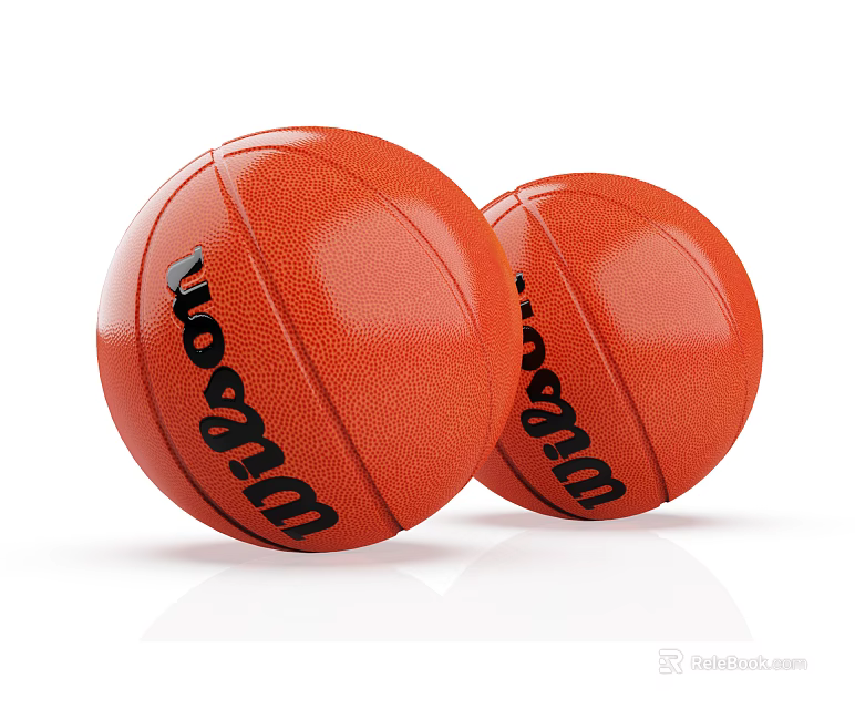 Two Wilson Durable Orange Basketballs Professional Sports Equipment For Training Games 3d model 