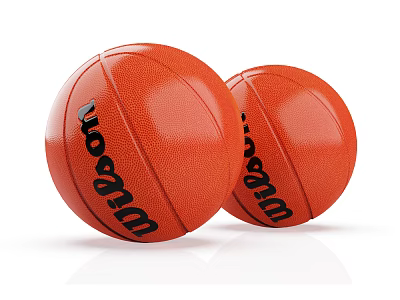 Two Wilson Durable Orange Basketballs Professional Sports Equipment For Training Games 3d model