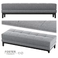 Gray Upholstered Tufted Sofa Bench With Wooden Legs Modern Minimalist Design