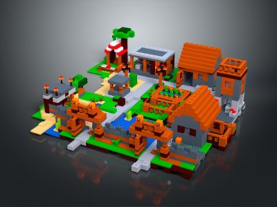 Modern Lego City Pixel City Cartoon City 3d model