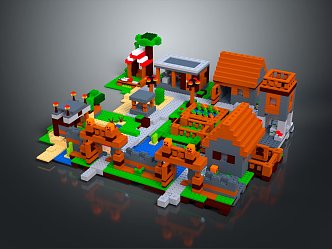 Modern Lego City Pixel City Cartoon City 3d model