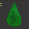 Green Teardrop Shaped Decorative Ornament Set with Glossy Glass Surface for Home Decoration