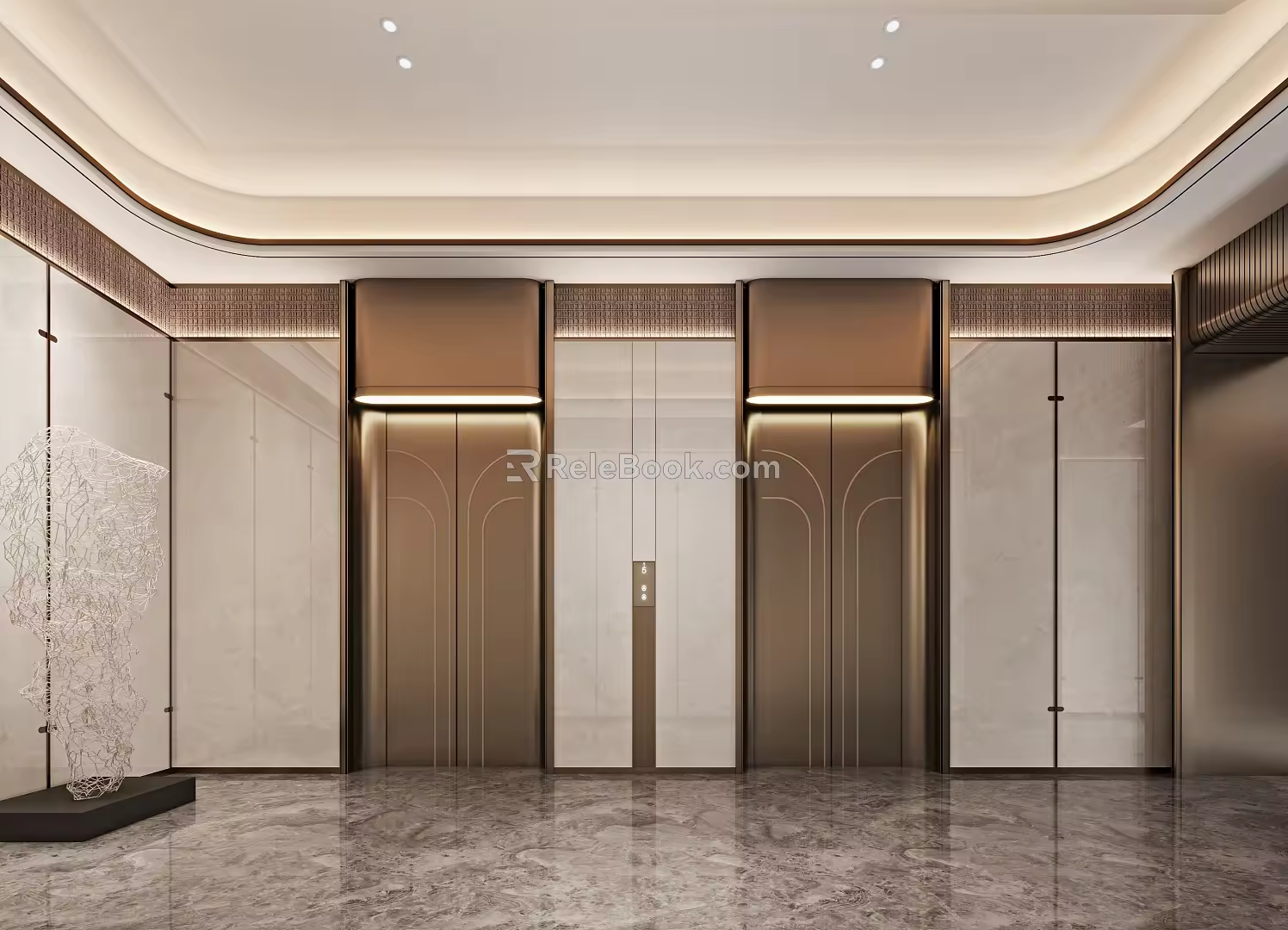 Elevator hall 3d model