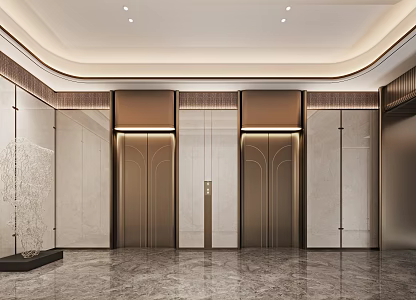 Elevator hall 3d model