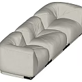 Light Gray Sectional Sofa With Tufted Design And Plush Upholstery For Living Room