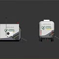 Central Bank Mobile Service Units With White Exterior And Support Vehicle