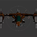 Futuristic Red Sci Fi Vehicle With Green Section And Advanced Mechanical Design Details