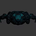 Advanced Mechanical Robot Character Featuring Silver Gray Body And Blue Green Details