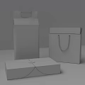 Decorative Ornament Set With White Box Red Handbag And Red Gift Box