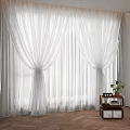 Window screen curtain moving side 3d model
