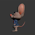 Animated Mouse Character With Big Ears Blue Coat Yellow Vest Red Tie And Math Symbols
