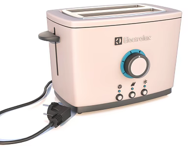 Electrolux Pastel Pink Toaster With Control Knob And Buttons For Kitchen Use 3d model
