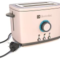 Electrolux Pastel Pink Toaster With Control Knob And Buttons For Kitchen Use