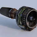 Aircraft Engine Cutaway View Showing Internal Mechanical Components And Turbine Blades
