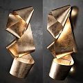 Modern Gold Spiral Metallic Wall Decor With Artistic Curved Shapes And Shiny Finish