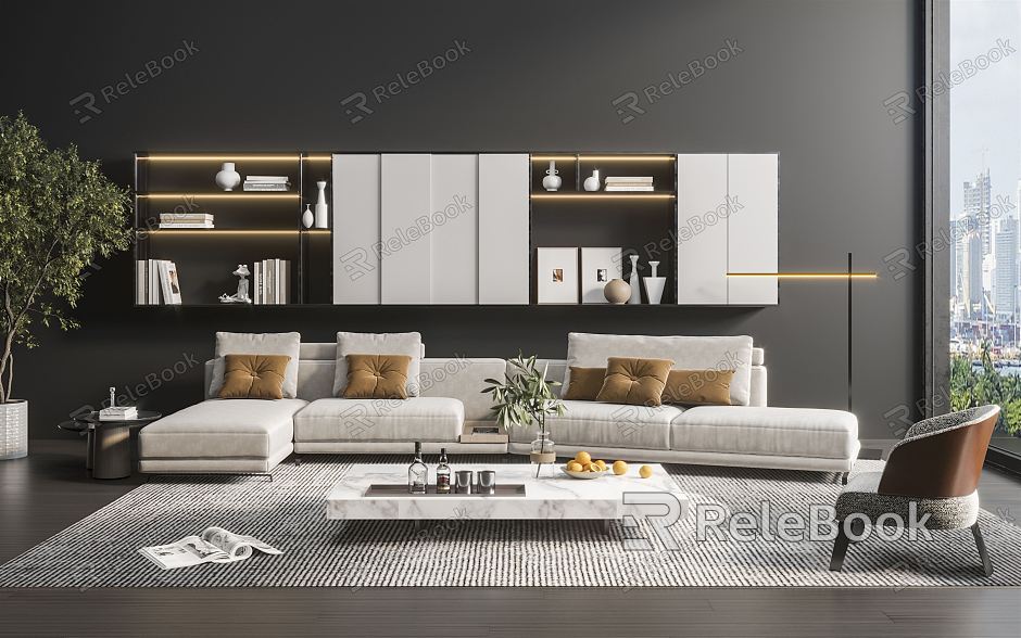 Modern Sofa Coffee Table Combination Sofa Combination model