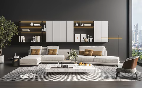 Modern Sofa Coffee Table Combination Sofa Combination 3d model