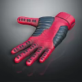 Trendy Red and Black Sport Gloves with Black Palm Design and Finger Dot Accents