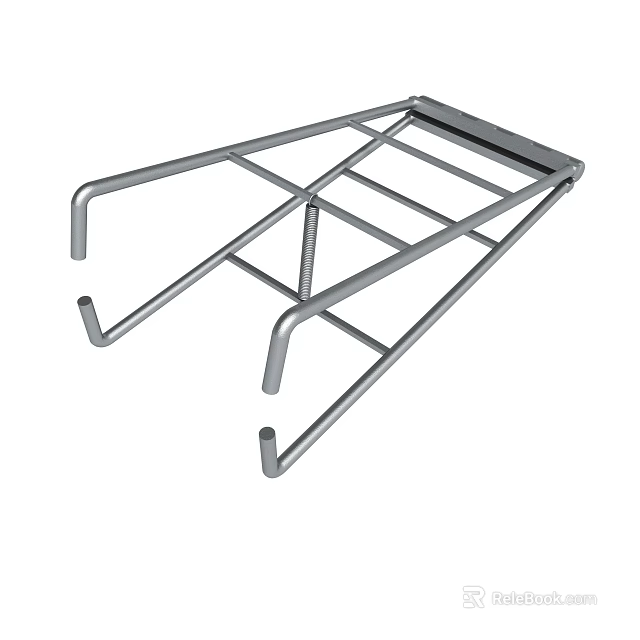 Sturdy Metal Rack with Multiple Bars and Support Legs for Storage 3d model 