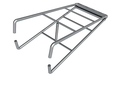 Sturdy Metal Rack with Multiple Bars and Support Legs for Storage 3d model