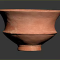 Orange Terracotta Clay Bowl With Wide Rim And Pedestal Base Design